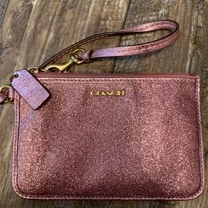 Rare sparkly pink coach wristlet